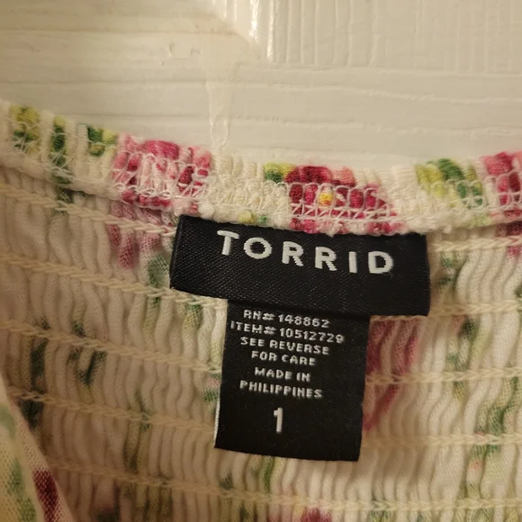 Torrid Pink and Green Floral Smocked Dress - Picture 5 of 7